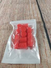 Brand New Pack Of 12 Red Tire Valve Stem Caps (Plastic)