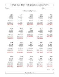 деление круглых примеры по математике 4 класс на умножение и деление The Multiplying 3 Digit By 3 Digit Numbers With Comma Separated Thousands G Math Worksheet Multiplication Math Practice Worksheets 8th Grade Math Worksheets
