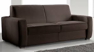 L223 x p145 x h81cm Canape Convertible 2 Places Cuir Marron Pas Cher