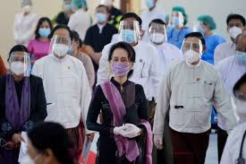 àʊɰ̃ sʰáɰ̃ sṵ tɕì ; Myanmar Military Seizes Power Detains Elected Leader Aung San Suu Kyi