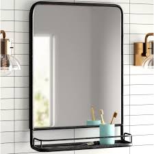 Ashtyn Accent Mirror With Shelves In 2020 Mirror With Shelf Black Bathroom Mirrors Accent Mirrors