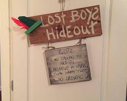 Customized Directional Sign Wooden Mile Marker Peter Pan Etsy Peter Pan Nursery Peter Pan Disney Peter Pan Bedroom