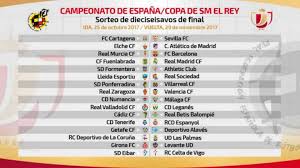Il y a au total 126 équipes qui entrent en compétition pour le titre chaque année entre novembre et avril. Copa Del Rey 2017 18 Last 32 Draw In Full As Com