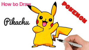 How To Draw Pikachu Pokemon Drawing And Coloring Pokemon Art Tutorial Pokemon Drawings Cute Cartoon Drawings Pokemon Art