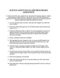 Science Lab Safety Contract Lab Safety Worksheet And Answer Key Science Lab Safety Contract Science Lab Safety Safety Contract