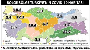 Türkiye koronavirüs haritası nasıl kullanılır? Son Dakika Haberler Bolge Bolge Turkiye Nin Corona Virus Haritasi O Bolgelerdeki Artis Endise Verici