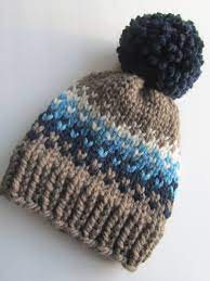 Articulos Similares A Marron Y Azul Justo De Isla De Punto Sombrero Fair Isle Sombrero De Punto Sombrero Del Knit De Las Knitting Hand Knit Hat Knitted Hats