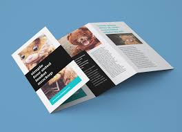 A Premium Quality 3d Generated 4 Fold Brochure Mockup Psd Files Smart Object Ready To Showcase A Free Brochure Template Brochure Template Psd Brochure Template