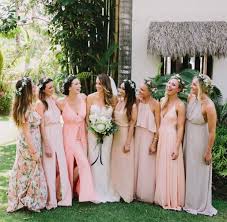 Boho Beach Bridesmaids Via Gws Mumu Weddings Beach Bridesmaid Dresses Bridesmaid Dresses Wedding Bridesmaids