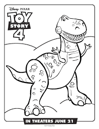 Free Printable Toy Story Rex Coloring Page Dinosaur Toystory Toystory4 Disney Freep Dinosaur Coloring Pages Toy Story Coloring Pages Disney Coloring Pages