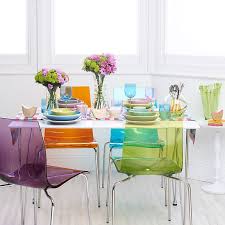 4 X John Lewis Gel Chairs In Red Clear Blue And Green Colours Interieur