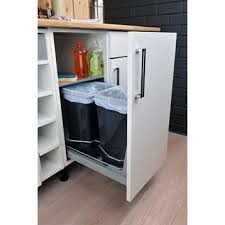 Rangement Coulissant 2 Poubelles Pour Meuble L 40 Cm Delinia Meuble Poubelle Meuble Sous Evier Meuble Cuisine