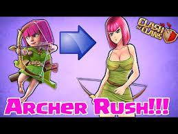 Clash Of Clans - ARCHER RUSH!! (Mass Archer raids) - YouTube
