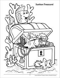These alphabet coloring sheets will help little ones identify uppercase and lowercase versions of each letter. Sunken Treasure Chest Coloring Page Pirate Coloring Pages Pirate Treasure Chest Craft Treasure Chest Craft