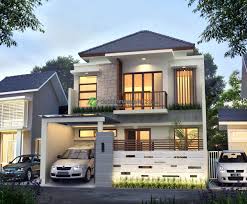 Inspirasi rumah minimalis 2 lantai dengan desain modern dan sederhana. Desain Rumah Tropis Stylish 2 Lantai Di Lahan 8 X 15 M2
