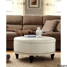 Because ottoman coffee tables are upholstered (otherwise they'd just be tables) their surface is not exactly great for displaying or keeping things on an ottoman is better suited for a living room that wants to look cozy and welcoming compared to a coffee table and it all has to do with the upholstery. Round Storage Ottoman Coffee Table Ideas On Foter