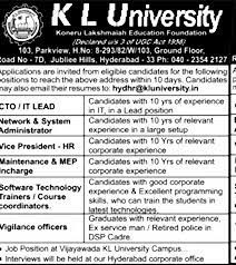 Air freight officer @ kl eco city. Times Ascent Advertisement Jobs In K L University Vacancies In K L University Opportunities At K L University Jobs At K L University Openings At K L University