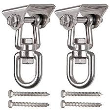 Waremaid Set Of 2 Heavy Duty 360 Swivel Swing Hangers Stainless Steel Swing Hook For Ceiling Wooden Porch Swing Han In 2020 Porch Swing Wooden Porch Diy Hammock