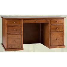 Solid Wood Home Office Desk Traditional Double Pedestal Furniture Home Office Desks Solid Wood Office Desk Wood Office Furniture