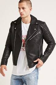 Jackets Men Forever21 Faux Leather Jacket Men Quilted Jacket Men Fake Leather Jacket