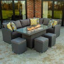 Sales and advice 0871 984 1924. Bracken Outdoors Dakota Rectangular Corner Gas Fire Pit Garden Furniture Set Garden Trends