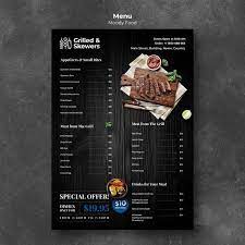 Grilled And Skewers Restaurant Menu Template Menu Restaurant Restaurant Menu Template Pizza Menu Design