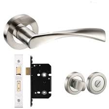 Astrid Twirl Internal Door Handles Lever On Rose Dual Finish Polished Chrome Satin Nickel Latch Bathroom Key Lock Sets Bathroom Set Buy Online In Cambodia At Cambodia Desertcart Com Productid 91577106