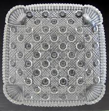Topzea 3 pack restaurant serving trays, 11 food serving tray round fiberglass tray non slip food service trays platters for restaurant, parties, breakfast, cafe, bar, black. Vintage Pressed Glass Square Serving Dish Tray Property Room
