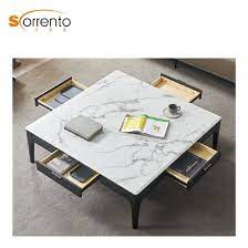 Shop for marble coffee table at bed bath & beyond. Luxury Square Coffee Table With 4 Storage Drawers Wholesale Price China Marble Table Center Table Made In China Com