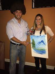 Bob Ross Couple Costume For Halloween Bob Ross Costume Halloween Costumes Diy Couples Bob Ross Halloween Costume