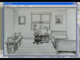 رسم غرفة نوم بالرصاص