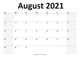The august calendar 2021 contains all the details of holidays, festivals. 2021 August Calendar Planner Printable Monthly