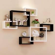 Maybe you would like to learn more about one of these? Amaze Shoppee Wall Decoration Shelf Rack Set Of 6 Intersecting Floating Shelves Storage Wall Shelves Black And White Amazon In Furniture