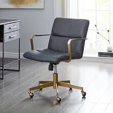 Cooper Mid Century Leather Swivel Office Chair Mid Century Office Chair Swivel Office Chair Home Office Furniture