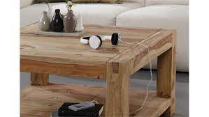 Couchtisch mumbai quadratisch sheeshamfarben massivholz naturbelassene oberfläche l x b: Couchtisch Yoga Sheesham Massiv Natur 80x80 Wolf Mobel