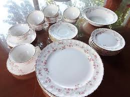 Pope Gosser Dinnerware Rare 1944 Florence Pattern Service for 8 Fine China  33 Pc