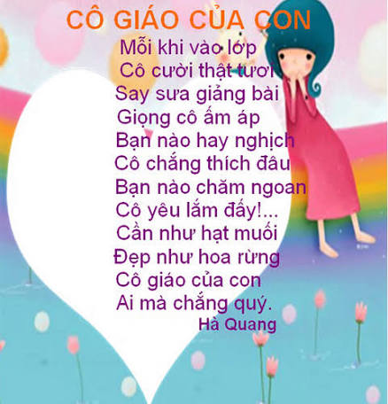 Thơ hay cho bé về trường mầm non lớp 5 tuổi A2