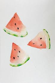 Stop Looking At My Melons Ill Spit Seeds At You Watercolor Paintings Tutorials Watercolor Paintings For Beginners Watercolor Paintings Easy