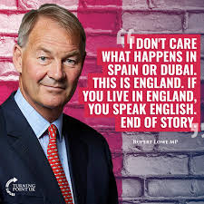 This is England. If you live in England, you speak English.