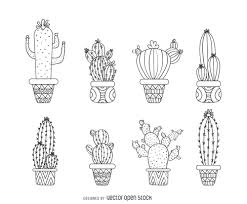 Black And White Plant Pots Clipart 