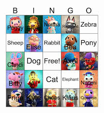 Animal Crossing Bingo Card
