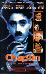 Amazon.com: Chaplin [VHS] : Robert Downey Jr., Geraldine Chaplin, Paul  Rhys, John Thaw, Moira Kelly, Anthony Hopkins, Dan Aykroyd, Marisa Tomei,  Penelope Ann Miller, Kevin Kline, Maria Pitillo, Milla Jovovich, Richard  Attenborough,