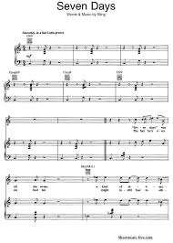 Seven Days Sheet Music Sting Sheet Music Sheet Music Pdf Sheet