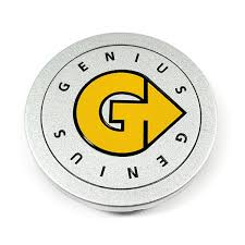 Geniuss Silver Center Cap 2-3/8"OD Snap Closed-End for 3Lug Darwin Newton  CCGED