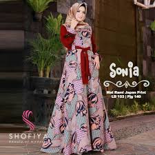 Couple batik aruna by shofiya. Gamis Sonia Batik Shofiya Gamis Shofiya Shopee Indonesia