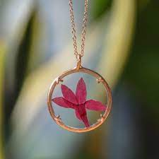 Catherine Weitzman Jewelry Botanical Birthmonth Necklace Silver Plated August Scarlet Gilia Silver Necklaces Silver Necklace
