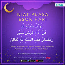 Simak ulasan tentang √ niat puasa wajib bulan ramadhan dan √ niat puasa sunnah yang diajarkan rasulullah pada artikel ini. Sinar On Twitter Jangan Lupa Niat Puasa Untuk Esok Tau Indahkansenyuman Eratkanjalinan Sinarkongsi