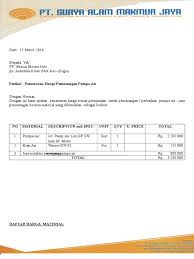 Related posts for contoh surat penawaran harga material. Surat Penawaran Pompa Air