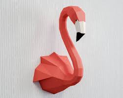 Papercraft Flamingo 3d Papier Handwerk Skulptur Tier Kopf Trophae Low Poly Skulptur Vorlage Pepakura Pdf Kit Origami Vogel Wohnkultur Papier Handwerk 3d Papier Handwerk Bastelarbeiten Aus Papier Und Pappe