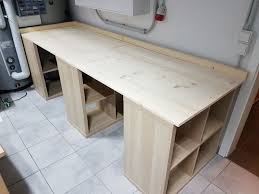 Werkbank Aus Drei Kallax Regalen Von Ikea Mehr Tolle Ideen Findest Du Auf Papa S Bastelblog Werkbank Haus Deko Bank